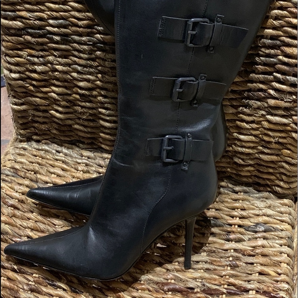 Gorgeous black high heels boots, size 37